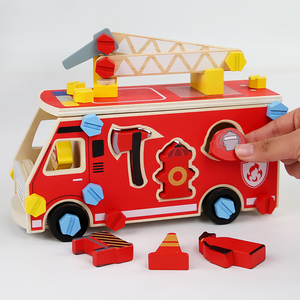 Juguete de Madera para Armar un Camión de Bomberos, Juguete Educativo Montessori para Niños de 2 a 4 Años, Habilidades Motoras Finas y Resolución de Problemas - Product Image 4