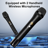 Amplificateur de Puissance Audio Professionnel 8 Canaux, 2 Microphones sans Fil Portables, Éclairage Vidéo, Table de Mixage Audio Amplifiée Professionnelle