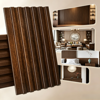 Panneau rainuré en bois massif de noyer, panneau mural en bois à lattes concave-convexe 3D, séparateur de pièce et panneau décoratif pour fond de télévision