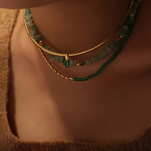 قلادة قلادة نسائية مطلية بالذهب عيار 18 قيراط قلادة برقبة ضيقة قلادة برقبة باغيت - Product Image 4