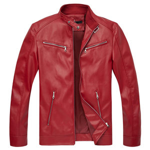 แจ็กเก็ตหนัง2025สำหรับผู้ชายมีซิปรูดใส่สบายโลโก้ตามสั่ง - Product Image 4