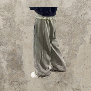 กางเกงวอร์มผ้าฝ้ายเทอร์รี่เอวสูงสำหรับผู้ชายกางเกงวอร์มเอวสองชั้นสำหรับใส่วิ่ง - Product Image 4