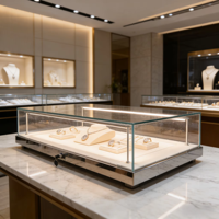 Vitrine de présentation en verre pour table, présentoir à bijoux et montres, vitrine de comptoir, armoire d'exposition avec éclairage LED, boutique de luxe, galerie d'art