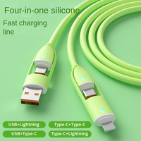 27W PD carga rápida 4 en 1 multifunción de alta velocidad tipo C Cable DE DATOS USB Universal Nylon trenzado IOS computadora móvil código de barras
