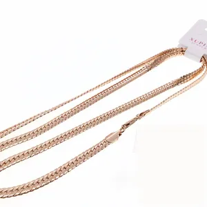 Collar de cadena de aleación de cobre de 18k para mujer, joyería de moda