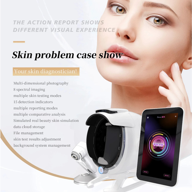 AI Smart Mirror Scanner 3D Facial Skin Analyzer Desktop Machine Digital Beauty Analyzer Tester Microscopic Probe Handle