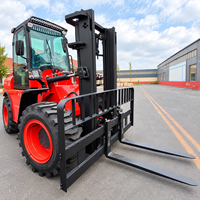 Pengiriman Gratis Forklift Diesel Tugas Berat 3 TON 3.5TON 4TON 5TON 4x4 Tiang 3 Tingkat Semua Medan