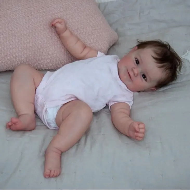 जीवित पूर्ण शरीर सिलिकॉन कपास नवजात शिशु बेबे बोनेका पुनर्जन्म डी सिलिकॉन गुड़िया जो इस तरह दिखता है