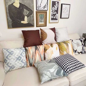 Housse de coussin élégante 45x45cm en suède jacquard moderne 200TC avec fermeture éclair, pompons, taie d'oreiller carrée, décoration de canapé, coussin non toxique - Product Image 2