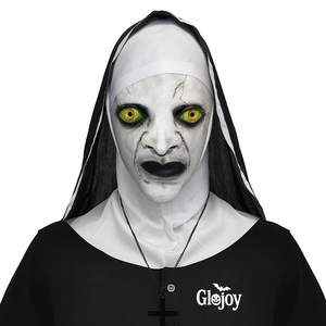 Maschera in Latex da Suora Spaventosa <span class=keywords><strong>con</strong></span> Occhi Verdi, Costume Horror <span class=keywords><strong>per</strong></span> Halloween, Copricapo da Fantasma <span class=keywords><strong>per</strong></span> Feste in Maschera, Accessori Spaventosi Personalizzabili - Product Image 1
