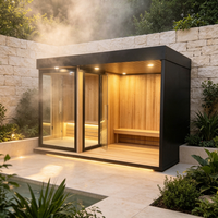 Sauna traditionnel extérieur avec poêle, cabine en bois de pruche, douche à vapeur, combo sauna pour jardin