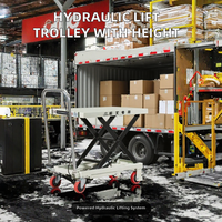 Chariot élévateur hydraulique électrique, hauteur réglable, capacité 500 kg, pieds pliables pour le chargement et le déchargement de marchandises en entrepôt et atelier