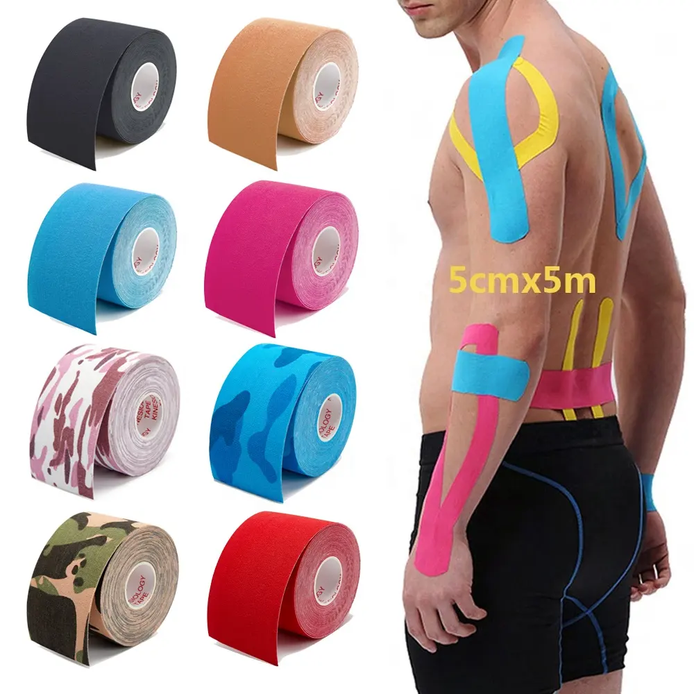 Nastro kinesiologico kinesiotape grip tape recupero atletico ginocchiera elastica sollievo dal dolore muscolare ginocchiere supporto fasciatura Fitness