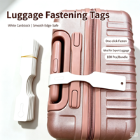 Étiquette de bagage pour réception d'hôtel, auto-scellante, sans cordon, à inscrire, pour carte de bagage avec crochet pour invité