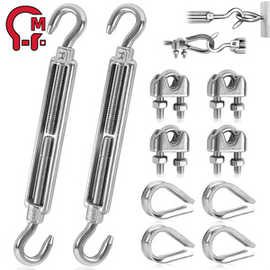 HLM EUA tipo galvanizado aço inoxidável tensor aberto/fechado corpo tensor olho gancho tensor para cabo de corda métrica - Product Image 5