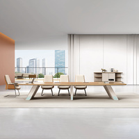 Meja Konferensi Kantor Ergonomis Ramah Lingkungan Mewah Modern dari MDF dengan Desain Modular Tahan Lama dan Panel Kayu untuk Hotel dan Ruang Rapat