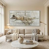Peintures à l'huile modernes de femmes nues, faites à la main, sexy, sur toile, encadrées, pour la décoration murale de galerie, hôtel, bureau.