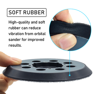 공장 도매 10 개/1 세트 연마 패드 후크 및 루프 디스크 5 인치 8 구멍 샌더 금속 연마 용 샌딩 패드 궤도 - Product Image 2