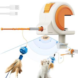 Giocattolo per Gatti Elettrico 300mAh Ricaricabile USB con Sensore Automatico e Campanello, Gioco Interattivo Regolabile per Gatti da Interno - Product Image 1