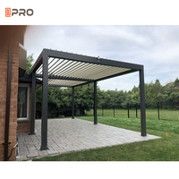 Persiennes solaires étanches de luxe 4x3 Pergola de patio extérieur en aluminium avec pergolas de jardin à toit à persiennes