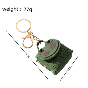 QY <b>Cute</b> Cartoon Frog Earphone Case Coin <b>Purse</b> Keychain Bag Charm Pendant Car Accessories for Women Girls - Product Image 5