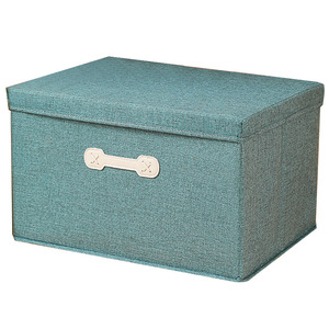Cotton Linen Storage Box Rectangle With Lid Foldable For Clothes Toys Organizing Moving Standing Type Green Blue Gray Beige Pink - Product Image 5