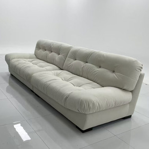 Baxter Cloud <b>Sofa</b> Cream Fabric Tufted Down Filled Living Room <b>Sofa</b> - Product Image 2