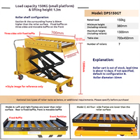Chariot élévateur hydraulique à roulettes électrique NIFONLIFT, capacité de charge de 150 kg, hauteur de levage de 0,72 m/1,3 m, pour la manutention des matériaux en entrepôt