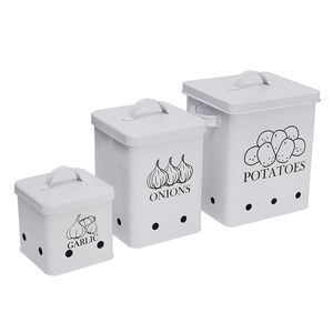 Kitchen Square Vegetable Storage Pot Food Storage Tin <strong>Potatoes</strong> Onion Garlic <strong>Container</strong> - Product Image 1