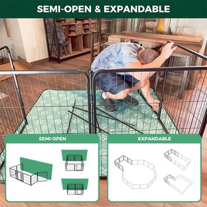 Bolígrafo de ejercicio grande para perros de 8 paneles, corralito de acero inoxidable resistente, valla de seguridad plegable para interiores y exteriores, fácil montaje, seguro para - Product Image 5