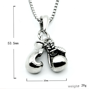 Gants de boxe et de fitness en acier inoxydable avec pendentif, collier en or 18 ct plaqué sur mesure, collier pour <span class=keywords><strong>homme</strong></span> élé<span class=keywords><strong>gant</strong></span> punk hip hop - Product Image 5