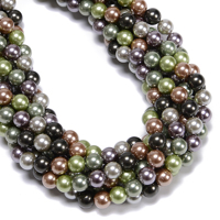Perles lisses en pierre multicolores tons terreux et métalliques de 6 mm et 8 mm en gros pour la fabrication de bijoux, bracelets, boucles d'oreilles et fournitures d'artisanat DIY