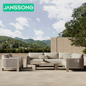 Canapé de jardin en teck pour hôtel, mobilier d'extérieur, ensemble de mobilier de patio pour villa, ensemble de mobilier de loisirs au bord de la piscine, espace extérieur pour balcon et cour - Product Image 2