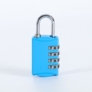 Combination <b>Pad</b> <b>Lock</b> 4 Digit Zinc Alloy Rectangular Blue Warehouse Door Dormitory Cabinet Luggage <b>Lock</b> - Product Image 1