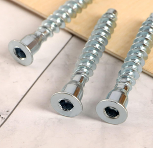 Tornillos confirmados <span class=keywords><strong>M7</strong></span> X 60mm Hex Socket Drive Muebles avellanados Conexión Juego de tornillos autorroscantes Acero al carbono Zinc plateado - Product Image 1