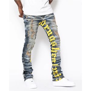<span class=keywords><strong>Jeans</strong></span> affusolati <span class=keywords><strong>con</strong></span> cinque tasche fatti a mano pantaloni in Denim <span class=keywords><strong>Jeans</strong></span> strappati Skinny <span class=keywords><strong>con</strong></span> stampa di lettere - Product Image 3