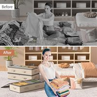 Sac de rangement pliable sous le lit Boîte de rangement sous le lit avec poignée renforcée