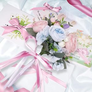 Cinta de Satén de Poliéster Rosa de Doble Cara de 3/8 Pulgadas para Envolver Regalos, Lazos para el Cabello, Empaque de Flores - Product Image 6