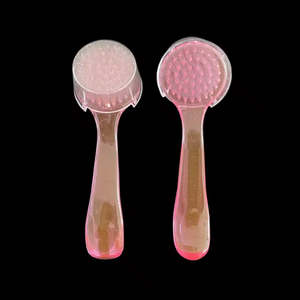 Curved Handle Nail <b>Dust</b> <b>Brush</b> Round Head Cleaning <b>Brush</b> with Lid Plastic Manicure Tool - Product Image 4