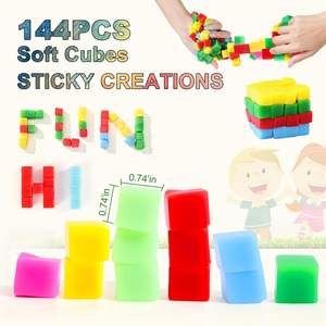 Mini cubes empilables qui collent à n'importe quoi, blocs collants non toxiques et sans danger pour les enfants, blocs en gelée non toxiques pour la maternelle, pour la construction - Product Image 4