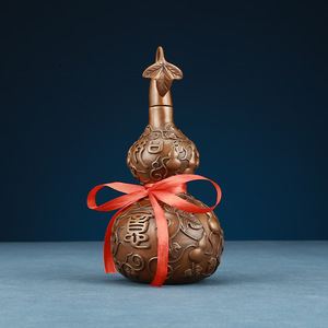 <b>Copper</b> World <b>Copper</b> Gourd Ornament Purple <b>Copper</b> Auspicious Gourd Handmade Home Office Decoration Wedding Gift <b>Table</b> Decor - Product Image 2