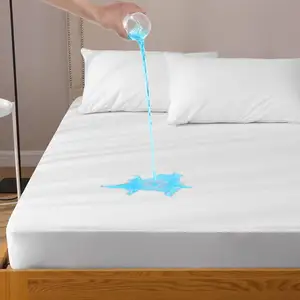 Hotel Quality Protective White Natural Cotton Terry White Waterproof Bed Mattress Protector