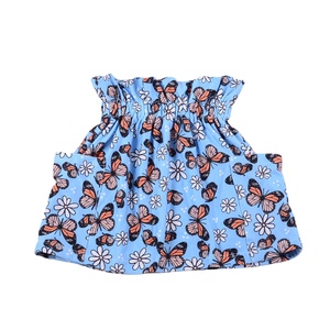 Robe courte décontractée pour petite fille, tricotée, imprimée de fleurs, taille élastique, polyester/coton, séchage rapide - Product Image 1