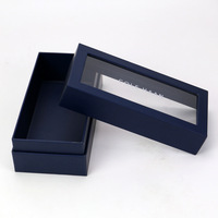 Boîte d'emballage en papier de carton recyclable de luxe avec couvercle et base personnalisés boîte cadeau pour bijoux boîte à cosmétiques avec fenêtre transparente en pvc