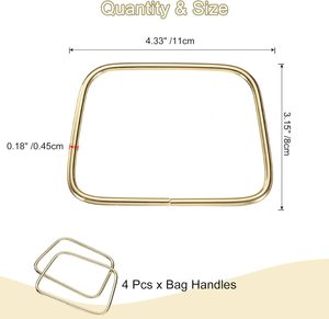 Uxcell - Asas Metálicas para Bolsos, Anillos Trapezoidales para Bolsos, Hebillas de Repuesto para Bolsos, Herrajes para Bolsos Tejidos a Mano, Unisex - Product Image 2