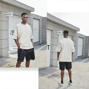 เสื้อยืดคอตตอนแขนสั้นผู้ชายทรงโอเวอร์ไซส์สีดำสไตล์วินเทจ หนัก 280 GSM รุ่นใหม่สำหรับฤดูใบไม้ผลิและฤดูร้อน - Product Image 3