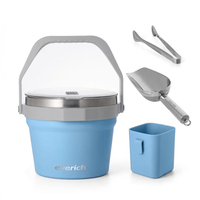 Seau à glace isotherme en acier inoxydable 6L avec ouverture intégrée pour 6 canettes, compatible lave-vaisselle