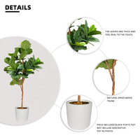 Arbre Bonsaï Artificiel Multi-Tailles Warmplants Oh Arts, Ficus Lyrata Artificiel, Arbre Ficus Lyrata Faux en Gros