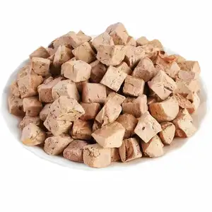 Venta caliente de salida de fábrica, dados de hígado de pollo, cubos de hígado de pollo liofilizados naturales, aperitivos para gatos, golosinas para perros, comida seca para mascotas