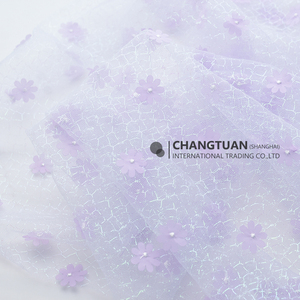 Tela de Encaje Floral 3D con Diseño de Margaritas, Tela de Tul con Flores 3D para Niños - Product Image 4